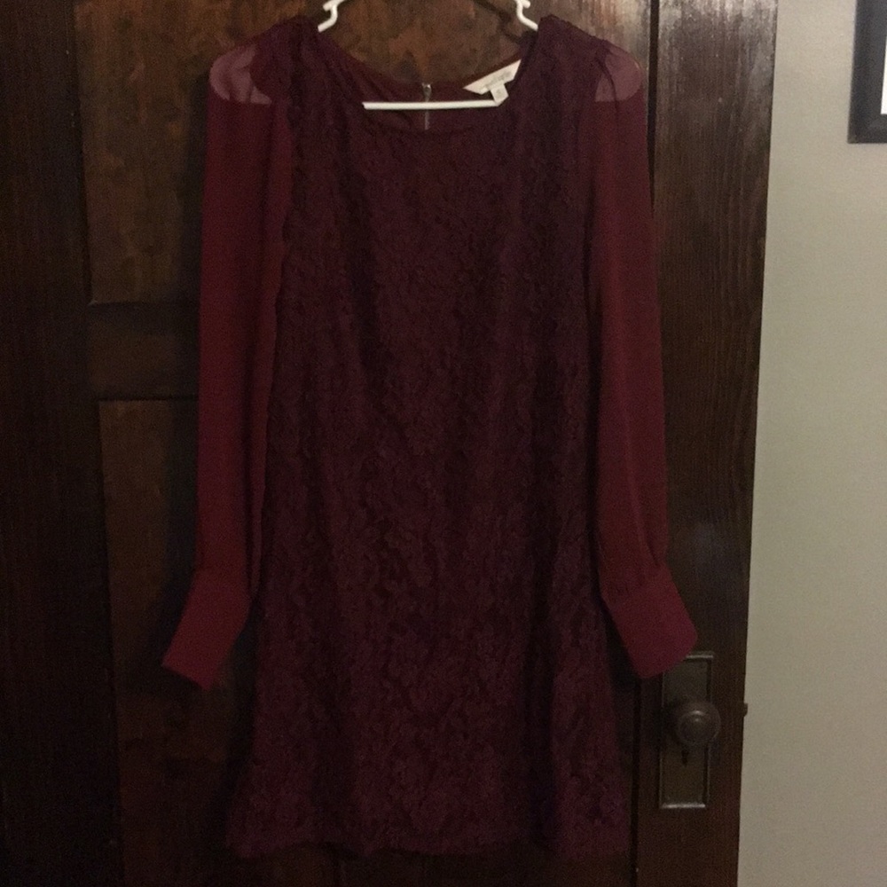 Maroon Lace Dress